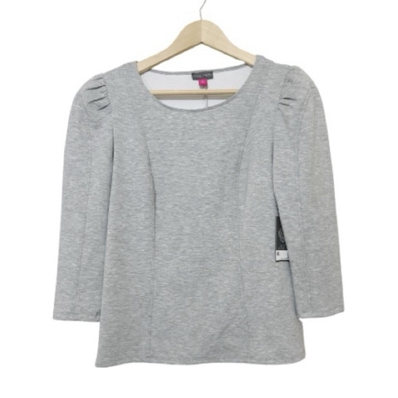 Vince Camuto Tops - Vince Camuto Stretchy Gray Puff
Sleeve Women's Top NEW - Size Small